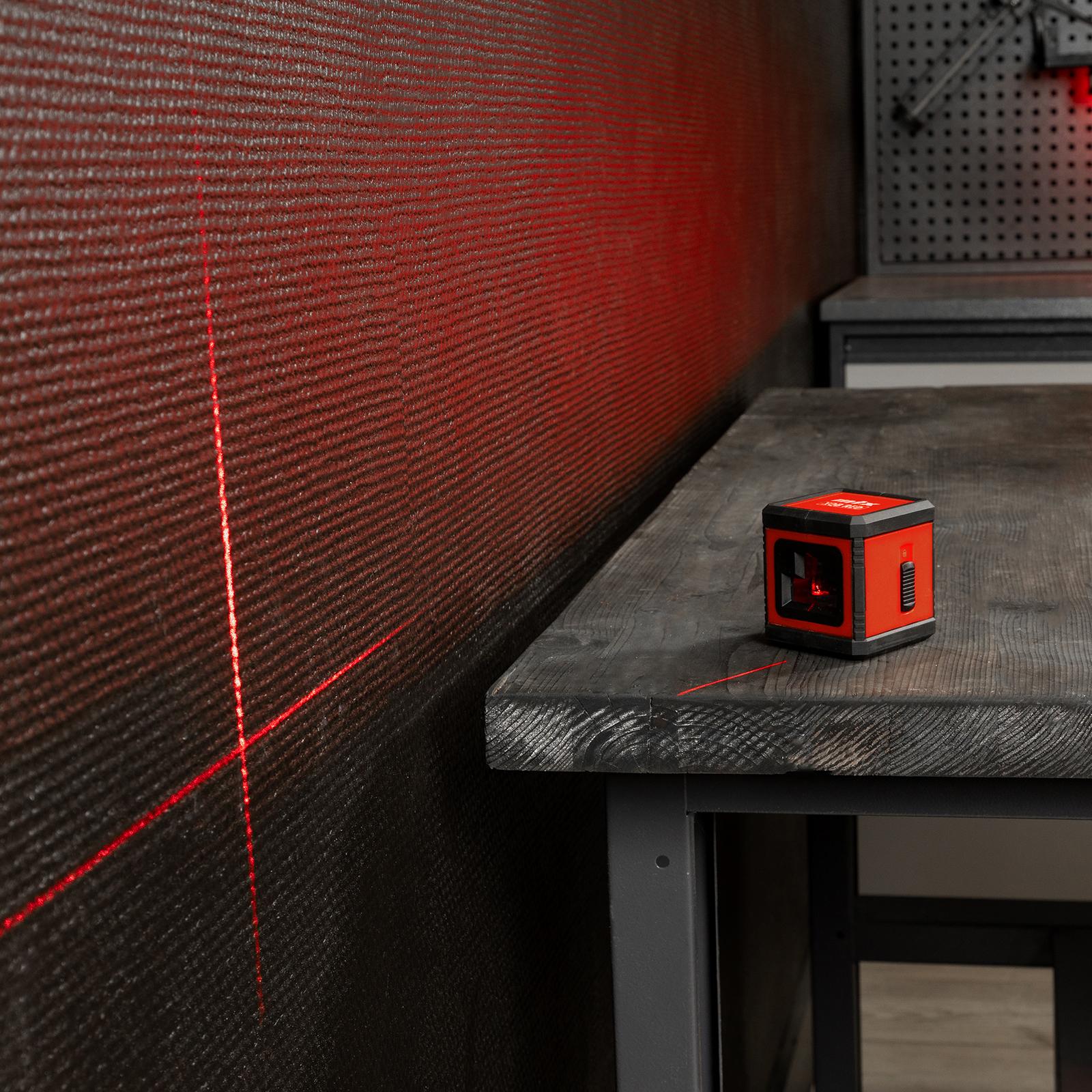 Лазерный уровень XQB RED Basic SET, 10 м, красный луч, батарейки, резьба 1/4