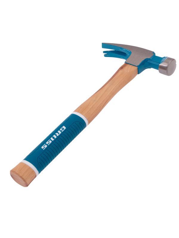 Молоток-гвоздодер,560 г, угол 75, магнит, обрезиненная рукоятка AMERICAN HICKORY // GROSS