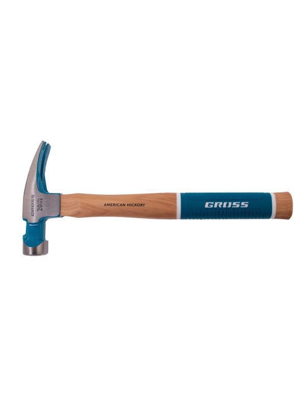 Молоток-гвоздодер,560 г, угол 75, магнит, обрезиненная рукоятка AMERICAN HICKORY // GROSS