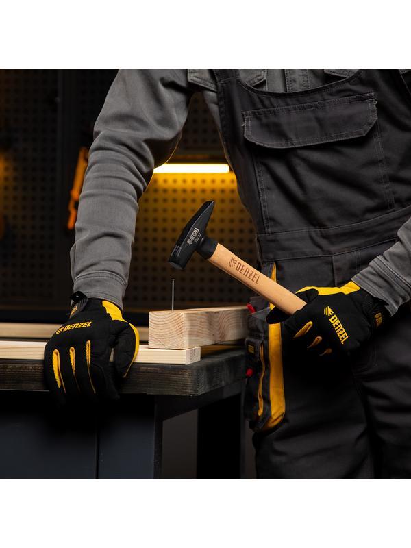 Молоток слесарный, 300 г, кованый квадратный боек, буковая рукоятка Denzel