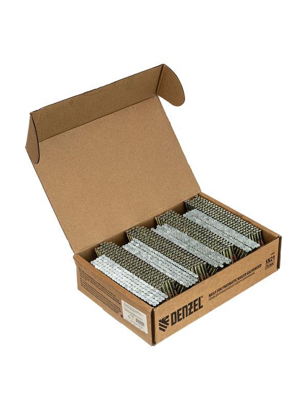 Гвозди для пнев. нейлера (оцинк.), длина - 75 мм, диам. - 3,05 мм, 2000 шт. Denzel