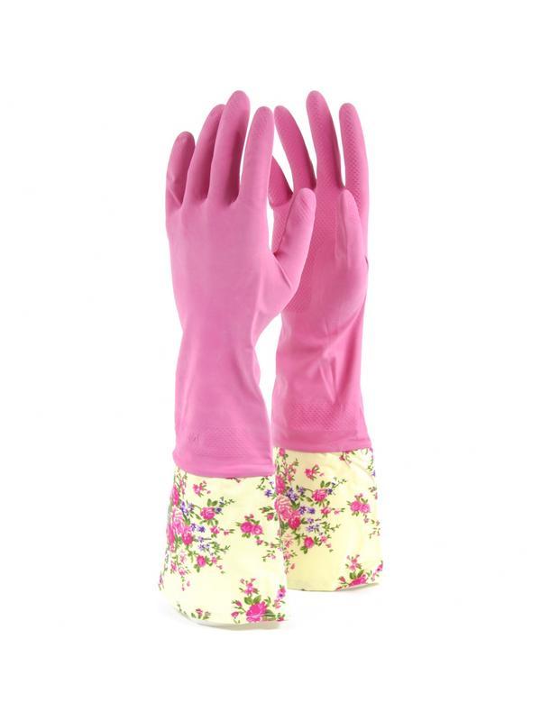 Перчатки хозяйственные латексные с манжетами, S, Сибртех