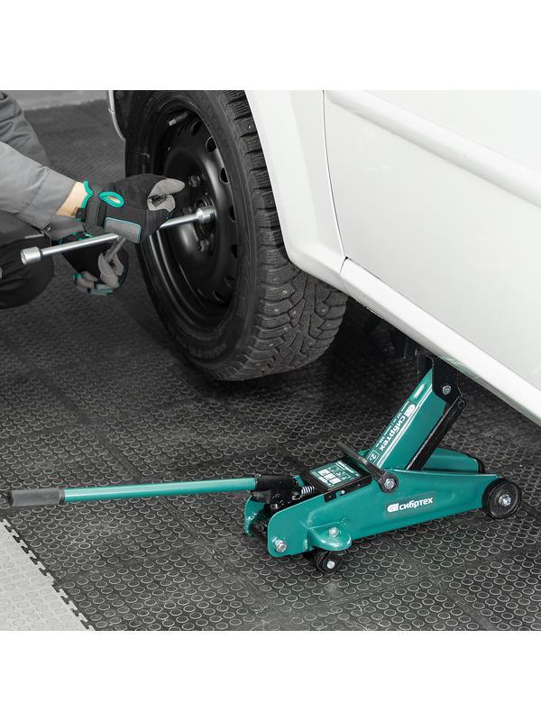 Домкрат гидравлический подкатной, 2 т, 127-330 мм, в пласт. кейсе Сибртех