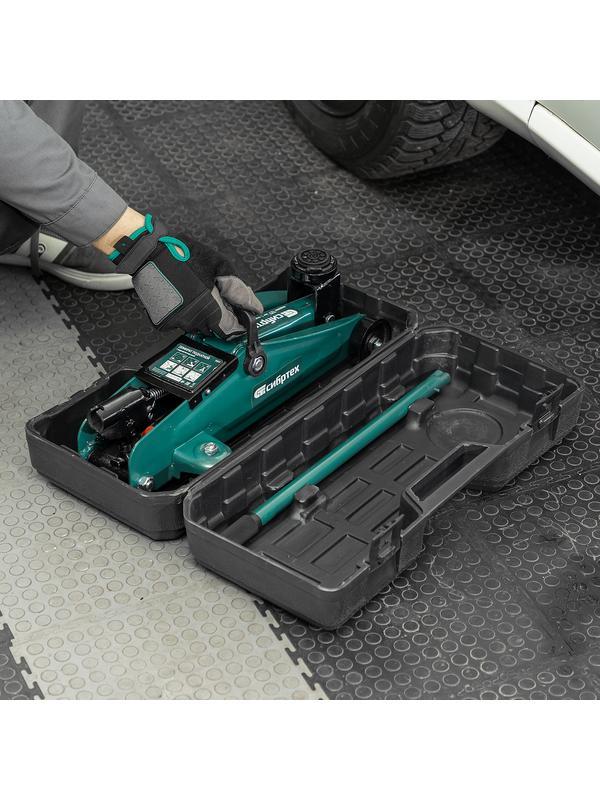 Домкрат гидравлический подкатной, 2 т, 127-330 мм, в пласт. кейсе Сибртех