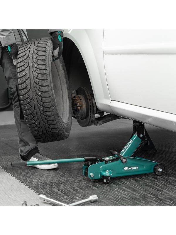 Домкрат гидравлический подкатной, 2 т, 127-330 мм, в пласт. кейсе Сибртех