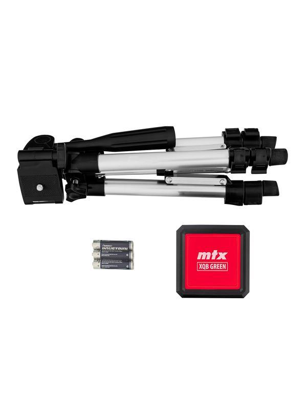 Лазерный уровень XQB GREEN Pro SET, 20 м, зеленый луч, батарейки, штатив MTX