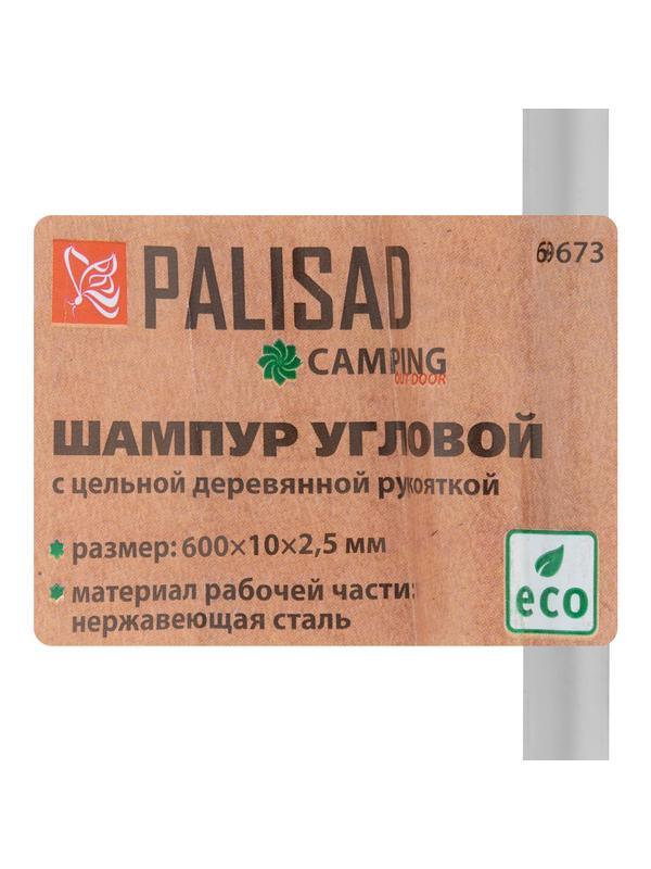 Шампур плоский, 600 x 10 x 2,5 мм,с цельной деревянной рукояткой, нержавеющая сталь, Camping Palisad
