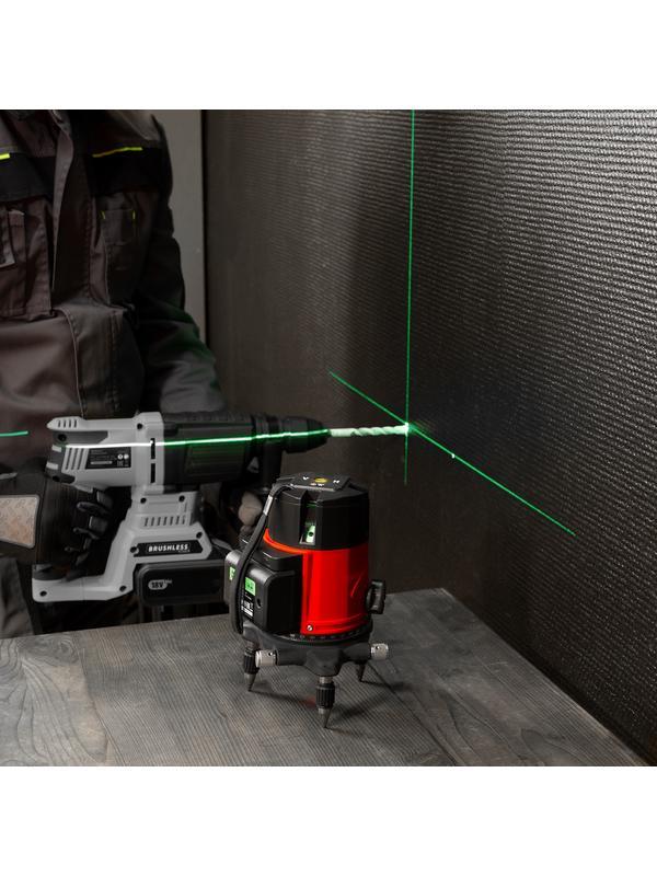 Лазерный уровень CRL-30G, 30 м, зеленый луч, акк. Li 2400 mah, резьба 5/8