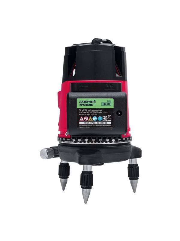 Лазерный уровень CRL-30G, 30 м, зеленый луч, акк. Li 2400 mah, резьба 5/8