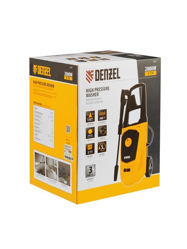 Моечная машина высокого давления R-170, 2000 Вт, 170 бар, 360 л/ч, колесная// Denzel