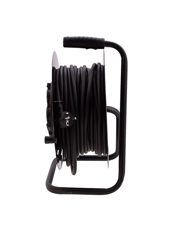 Удлинитель силовой 30 м, 16А, тип УХз16, КГ 3 x 1.5 мм, на стальной катушке, 4 розетки Сибртех