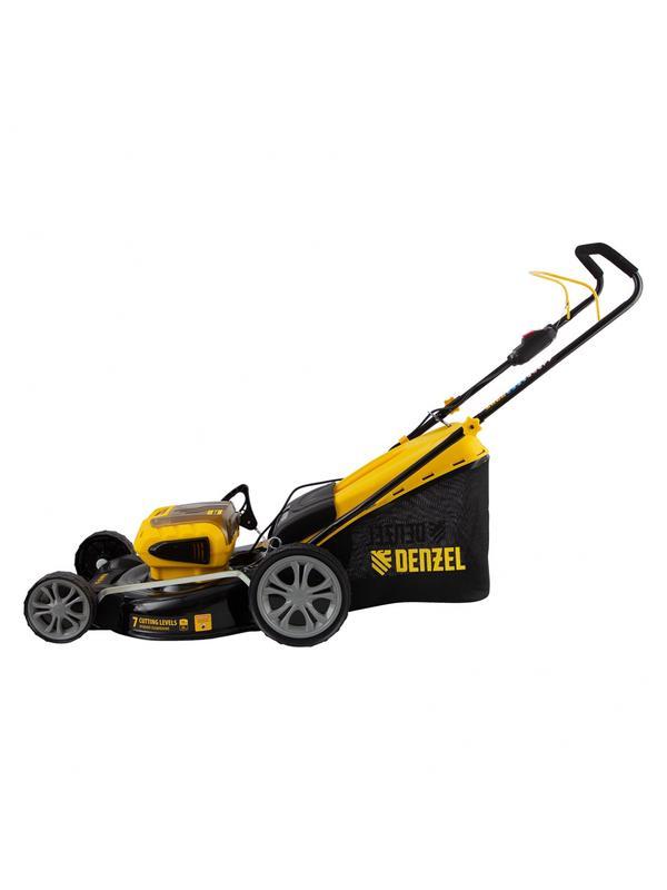 Газонокосилка аккумуляторная бесщеточная RLM450-36, Li-ion, 36 В, 4 Ач, 450 мм, травосборник 40 л Denzel