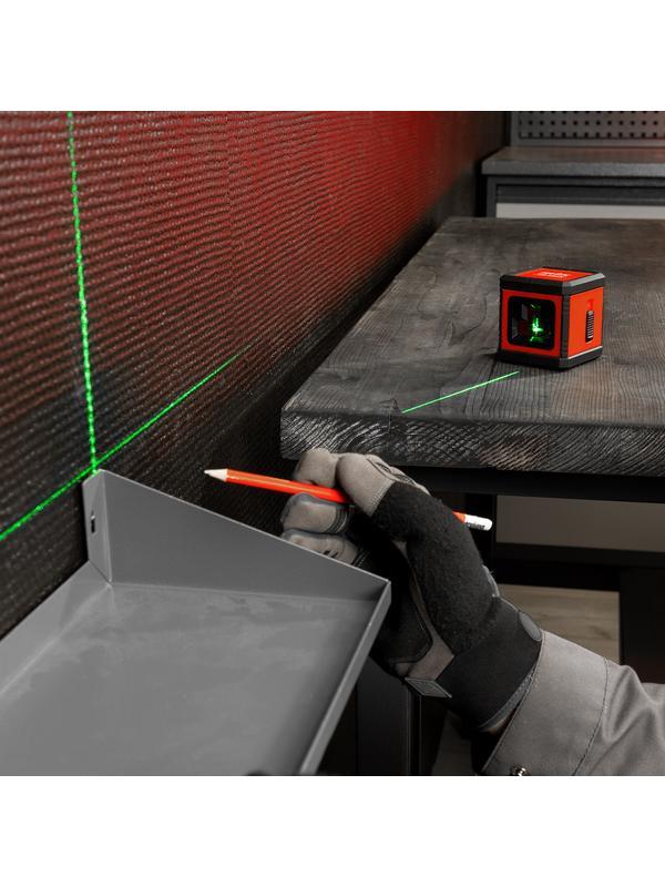 Лазерный уровень XQB GREEN Basic SET, 20 м, зеленый луч, батарейки, резьба 1/4