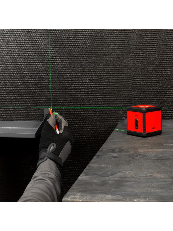 Лазерный уровень XQB GREEN Basic SET, 20 м, зеленый луч, батарейки, резьба 1/4