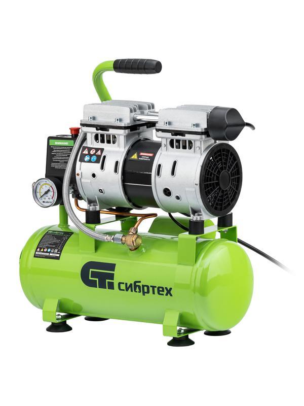 Компрессор безмаслянный малошумный МБ 750/10,750 Вт, 10 л, 150 л/мин// Сибртех