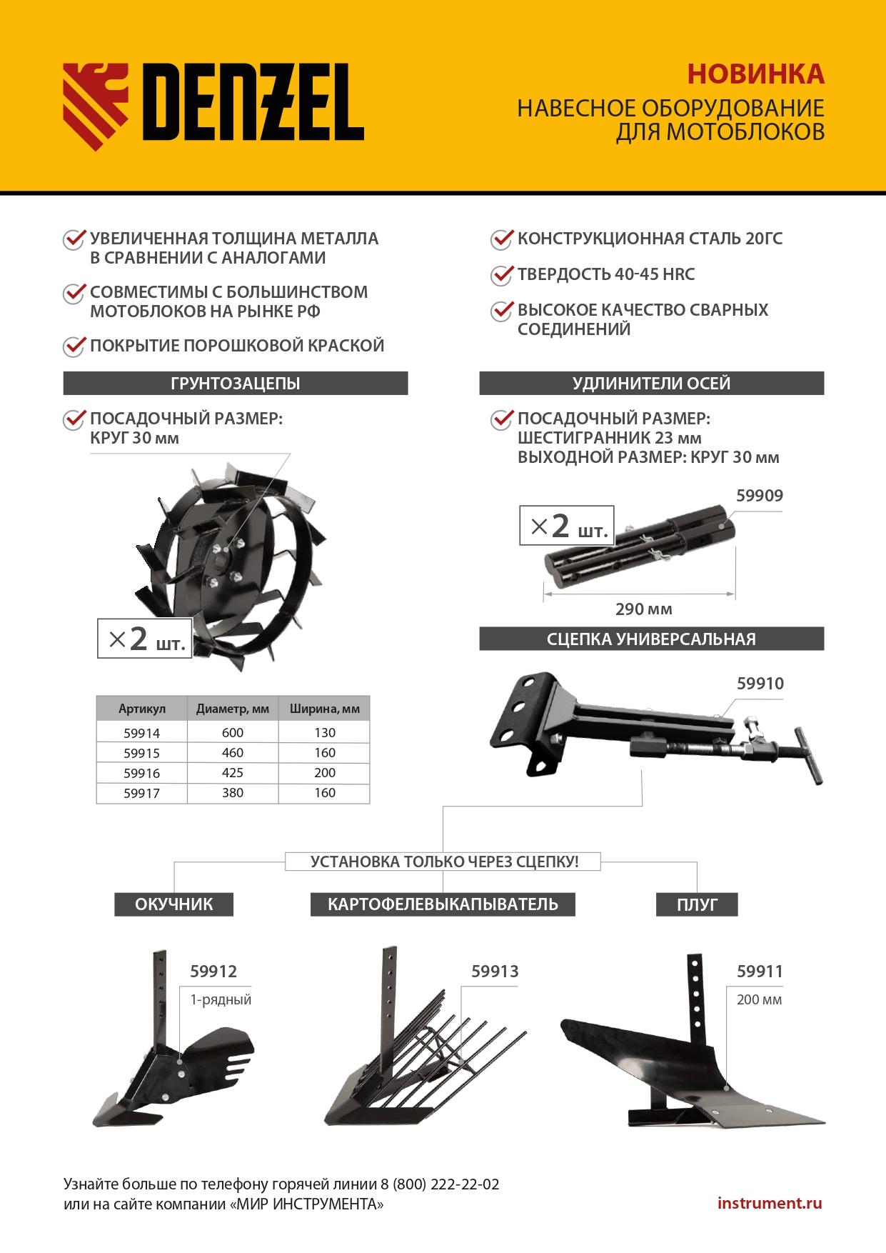 Удлинители осей шест. 23 мм / круг 30 мм, длина 290 мм, комплект 2 шт// Denzel