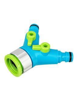 Разветвитель двухканальный с внутренней резьбой 3/4-1, с переключателем Palisad Luxe