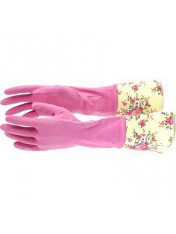 Перчатки хозяйственные латексные с манжетой, S, Elfe