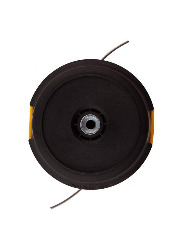 Катушка триммерная полуавтоматическая, легкая заправка лески, гайка M10x1.25, винт M10-M10, алюминиевая кнопка Denzel