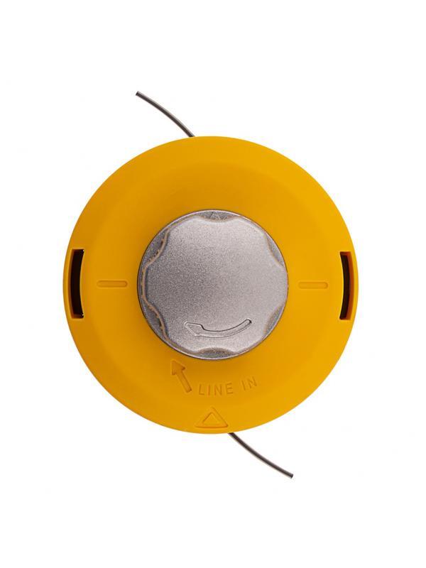 Катушка триммерная полуавтоматическая, легкая заправка лески, гайка M10x1.25, винт M10-M10, алюминиевая кнопка Denzel