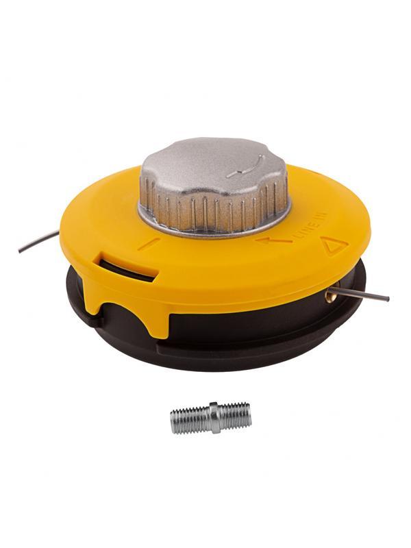 Катушка триммерная полуавтоматическая, легкая заправка лески, гайка M10x1.25, винт M10-M10, алюминиевая кнопка Denzel