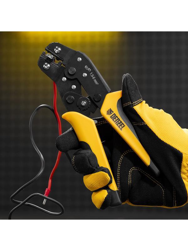 Клещи для обжима неизолированных наконечников НК и НВ, разъемов РП, 1,5 - 6 мм2 Denzel