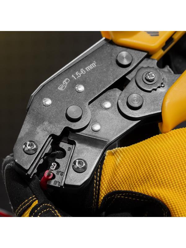 Клещи для обжима неизолированных наконечников НК и НВ, разъемов РП, 1,5 - 6 мм2 Denzel