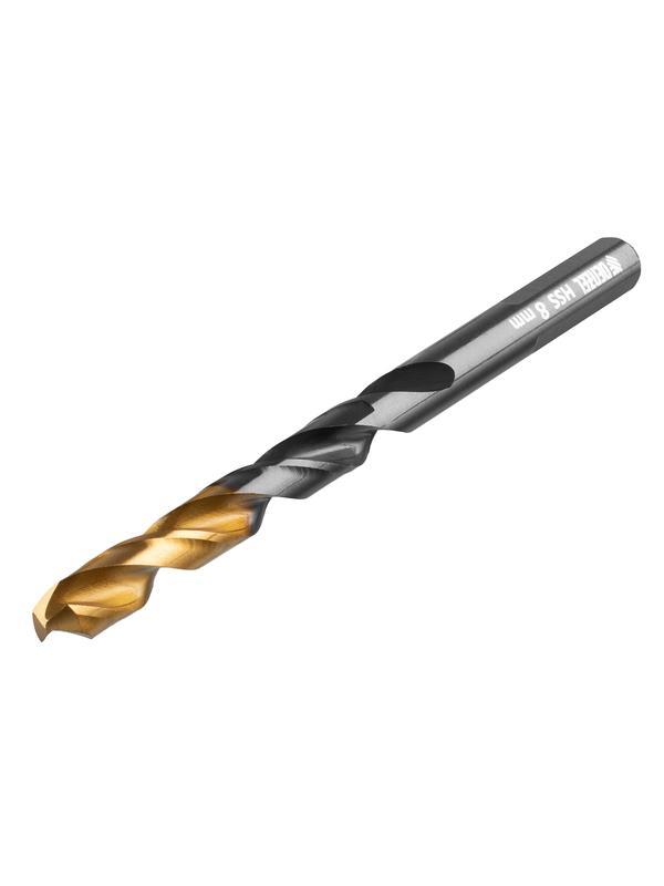 Набор сверл по металлу, 2-3-4-5-6-8 мм, HSS-Tin, Golden Tip, 6 шт Denzel