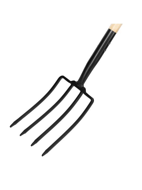 Вилы 4-рогие, огородные, кованые, 195х295х1165 мм, деревянный лакированный черенок Palisad