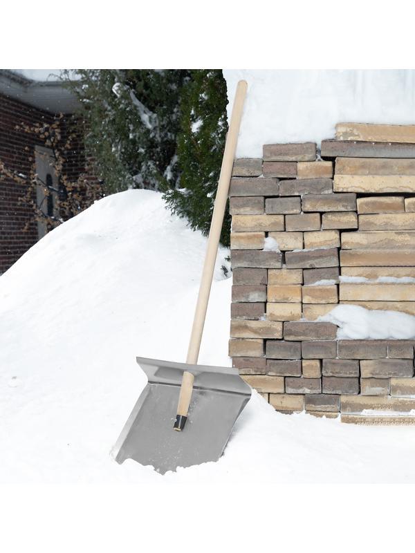 Лопата для уборки снега тротуарная, алюминиевая, 500 х 400 мм, без черенка, Россия Сибртех