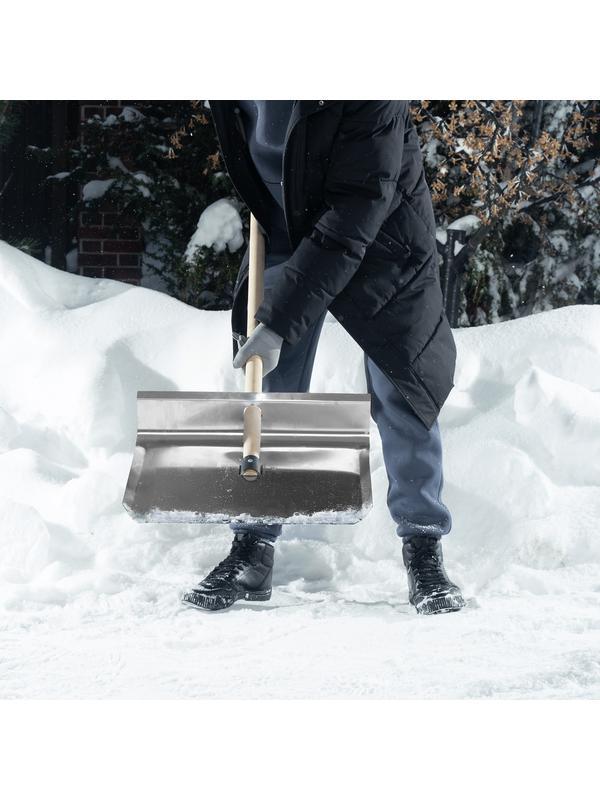 Лопата для уборки снега тротуарная, алюминиевая, 500 х 400 мм, без черенка, Россия Сибртех