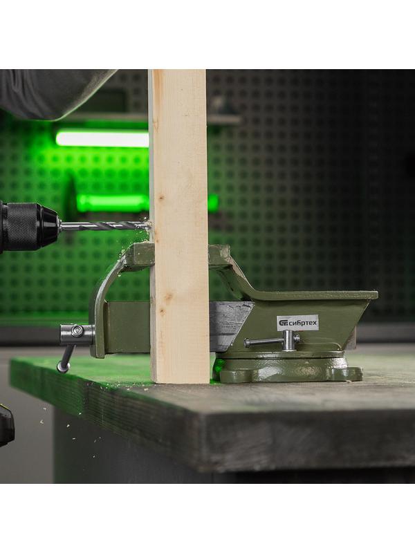 Тиски слесарные, 125 мм, стальные, поворотные// Сибртех