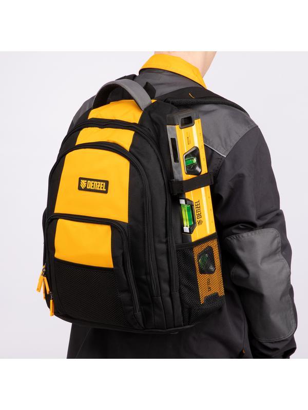 Рюкзак для инструмента, 365х190х430 мм, 3 отделения, 26 карманов// Denzel