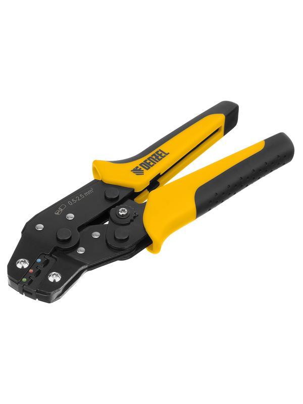 Клещи для обжима изолир. наконечников НКИ и НВИ, разъемов РПИ, гильз ГСИ, 0,5 - 2,5 мм2 Denzel