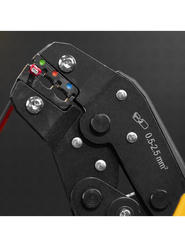 Клещи для обжима изолир. наконечников НКИ и НВИ, разъемов РПИ, гильз ГСИ, 0,5 - 2,5 мм2 Denzel