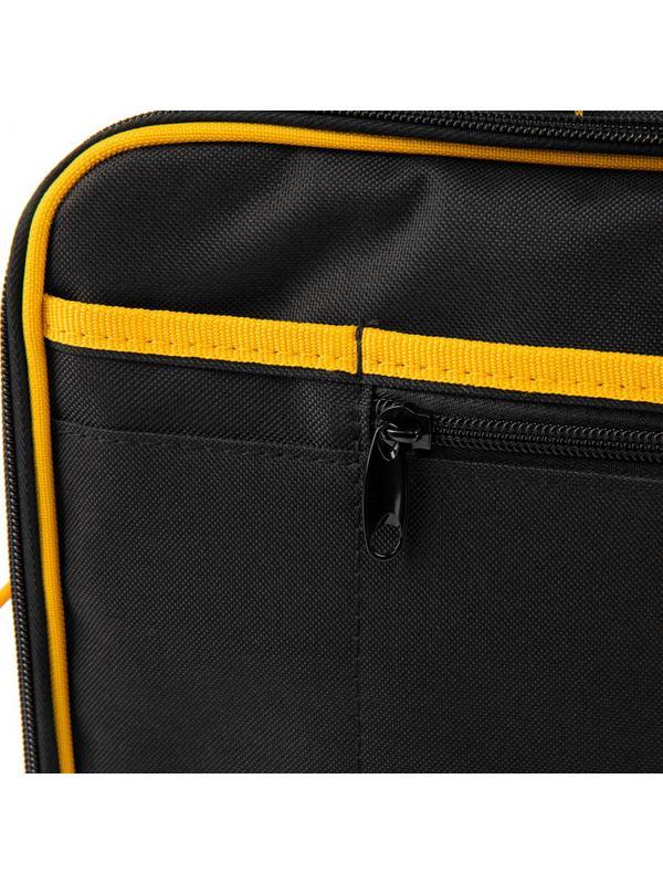 Сумка для инструмента, 400х170х300 мм, 3 отделения, 28 карманов, наплечный ремень// Denzel