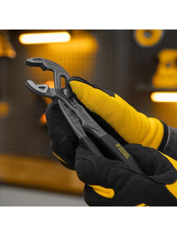 Клещи переставные, кнопочный механизм, обливные рукоятки, 180 мм Denzel