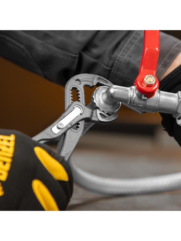 Клещи переставные, кнопочный механизм, обливные рукоятки, 180 мм Denzel