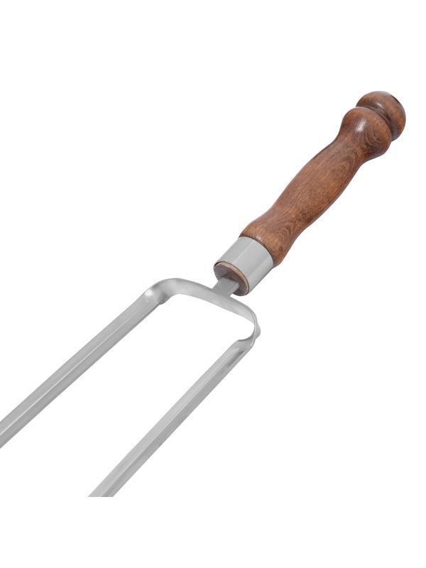 Вилка-шампур 640 x 2 x 12 x 2 мм, с деревянной рукояткой, нержавеющая сталь, Camping Palisad