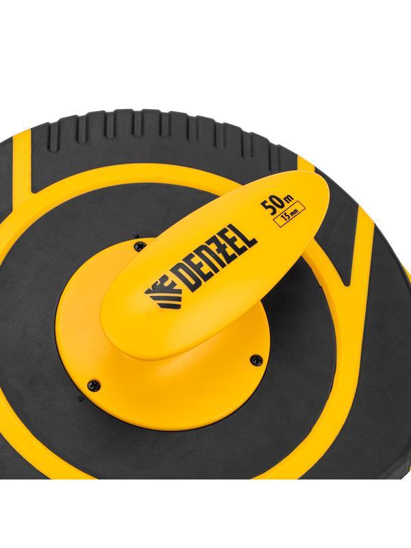 Рулетка геодезическая 50 м х 15 мм, закрытый корпус, фиберглассовая лента Denzel