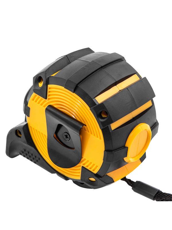 Рулетка 5м х 32мм, автоматич. фиксац., нейлон. покрытие, магнит. зацеп, двухстор. разметка// Denzel