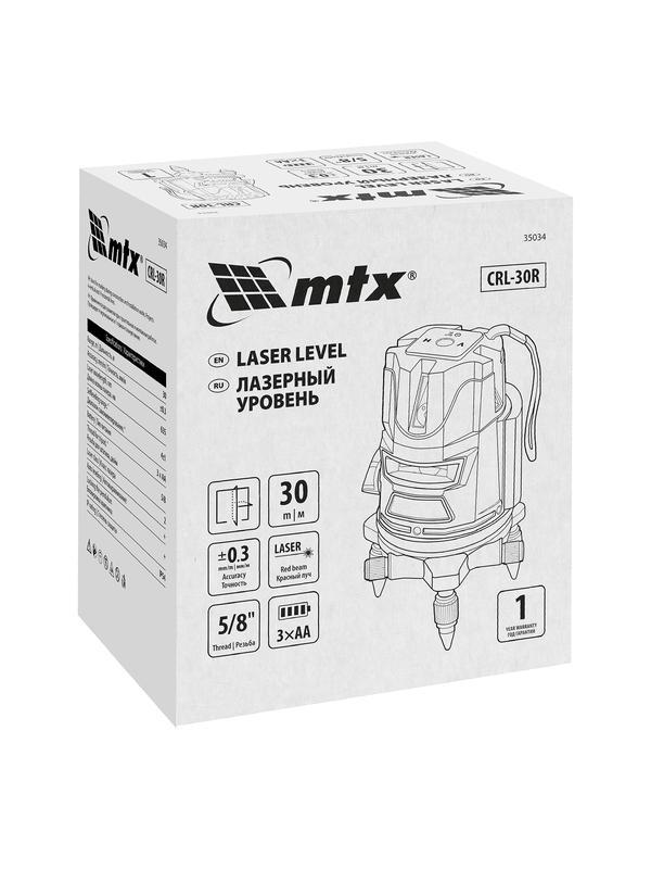 Лазерный уровень CRL-30R, 30 м, красный луч, батарейки, резьба 5/8