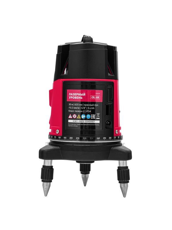 Лазерный уровень CRL-30R, 30 м, красный луч, батарейки, резьба 5/8