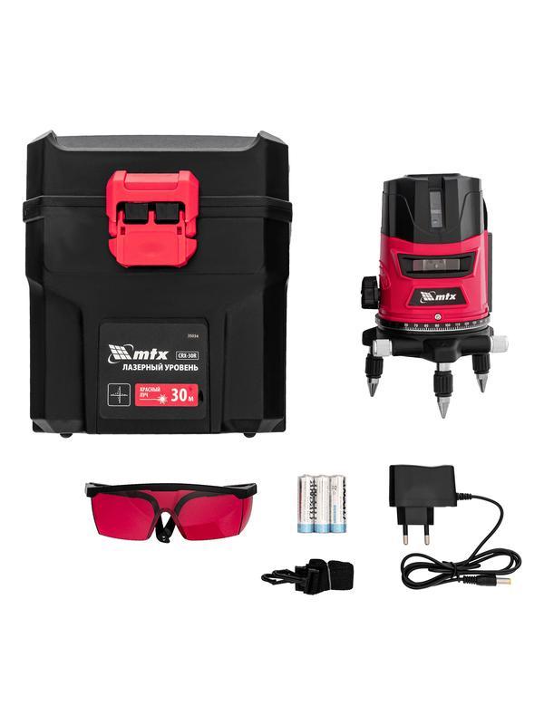 Лазерный уровень CRL-30R, 30 м, красный луч, батарейки, резьба 5/8