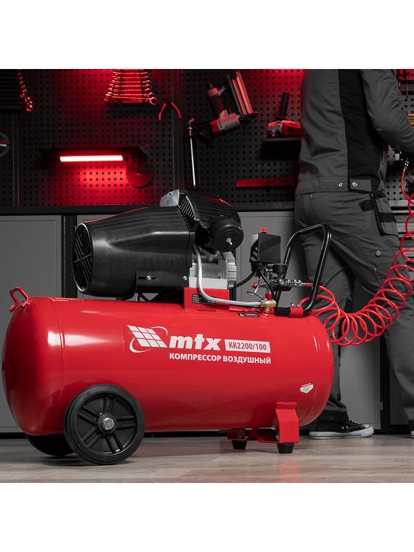 Компрессор воздушный КК-2200/100, 2,2 кВт, 350 л/мин, 100 л, прямой привод, масляный MTX