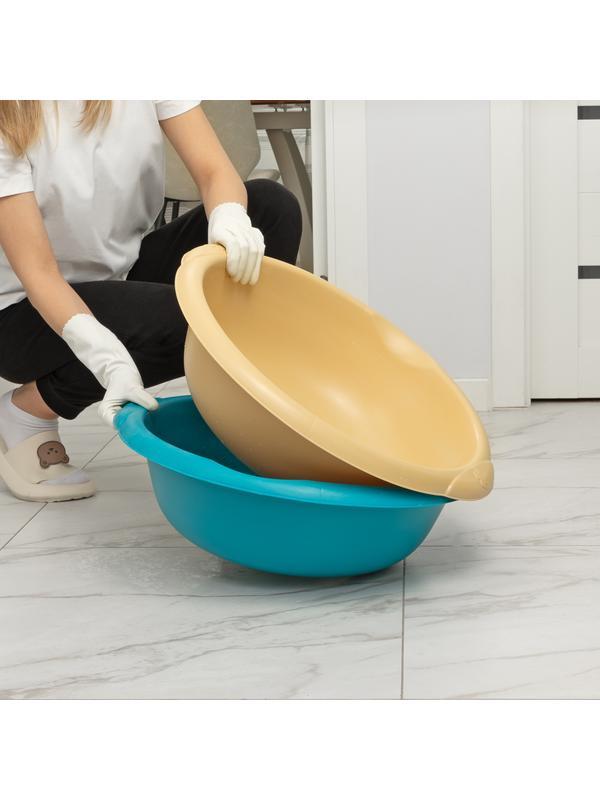 Таз пластмассовый круглый 18 л,бежевый, Home Palisad