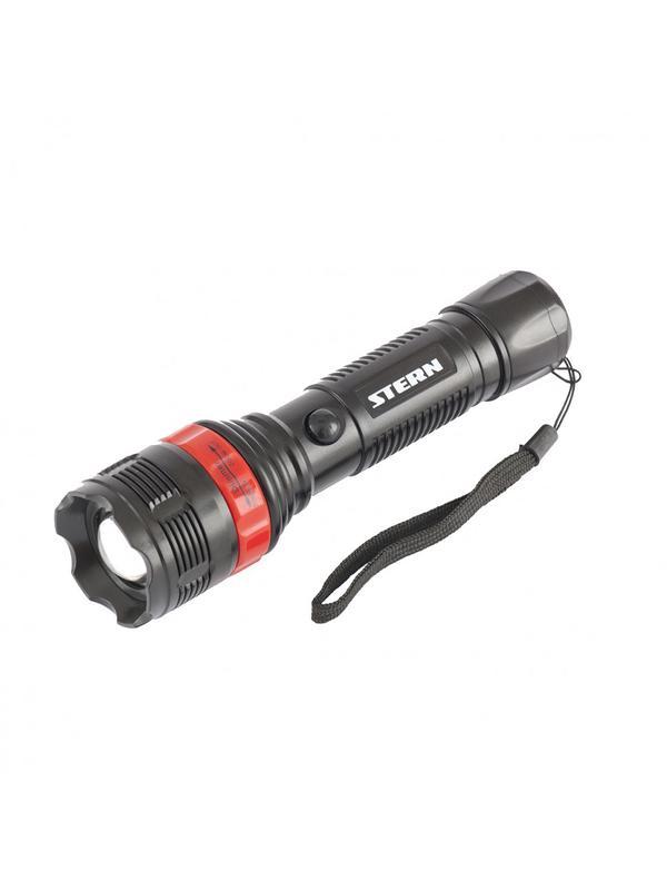 Фонарь бытовой, пластик, 3 W Led, ремешок, зум, 3 режима 100%-50%-строб, 3 х ААА Stern