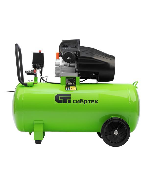 Компрессор воздушный КК-2200/100, 2,2 кВт, 350 л/мин, 100 л, прямой привод, масляный// Сибртех