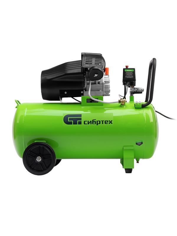 Компрессор воздушный КК-2200/100, 2,2 кВт, 350 л/мин, 100 л, прямой привод, масляный// Сибртех