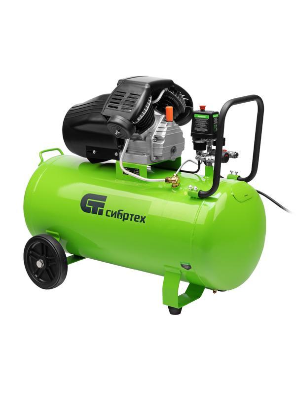 Компрессор воздушный КК-2200/100, 2,2 кВт, 350 л/мин, 100 л, прямой привод, масляный// Сибртех